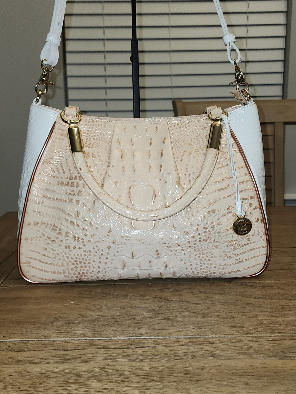 Brahmin Ruby Satchel in the Apricot Crandon